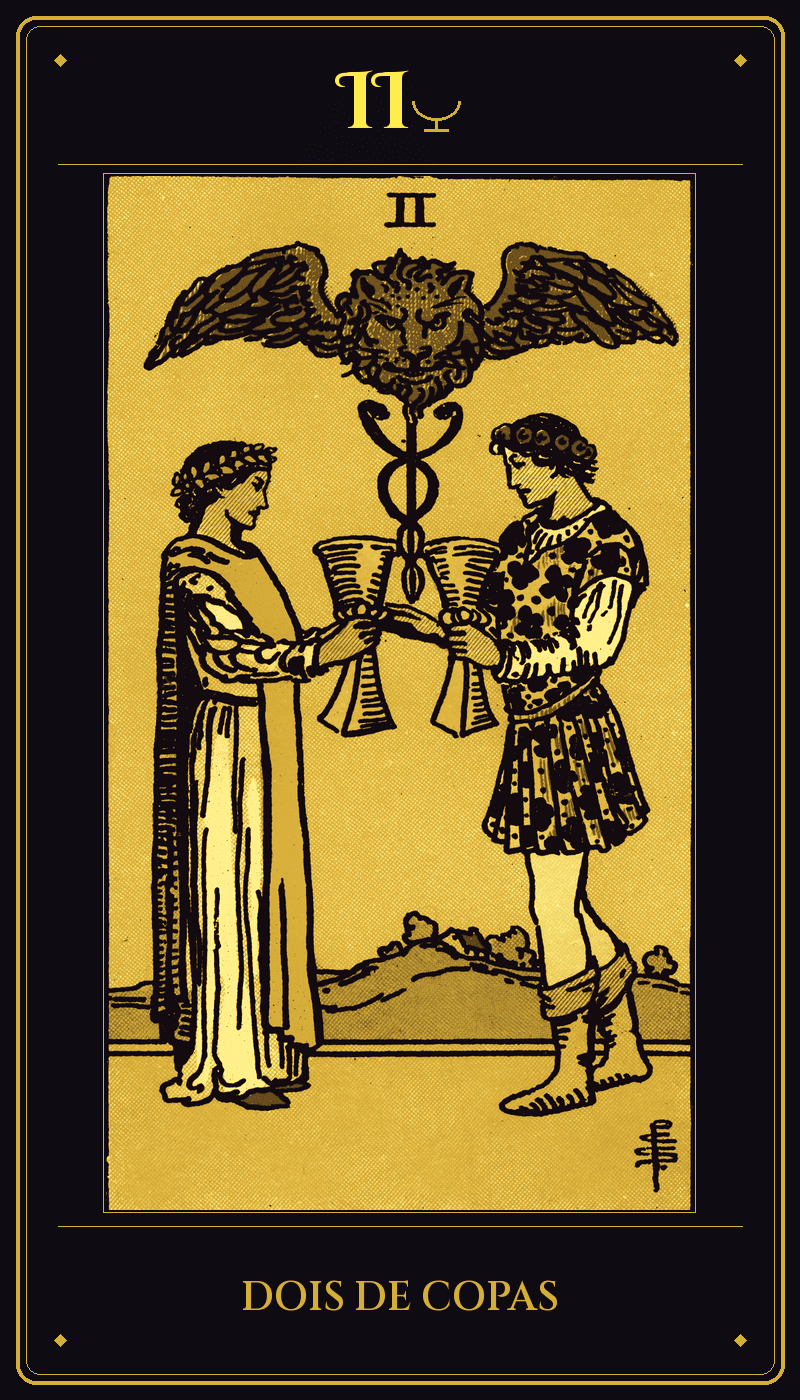 Carta 2 de Copas do baralho Rider-Waite-Smith
