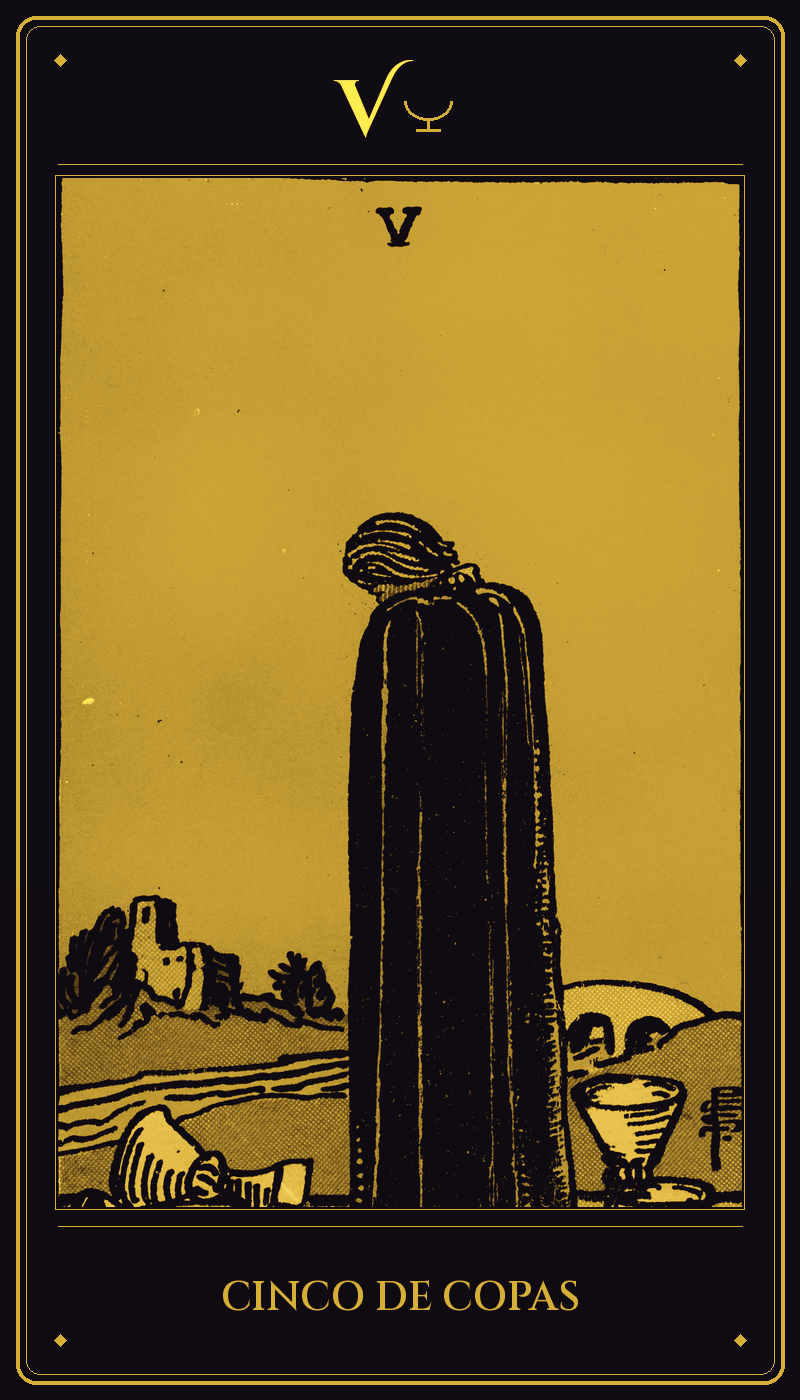 Carta 5 de Copas do baralho Rider-Waite-Smith