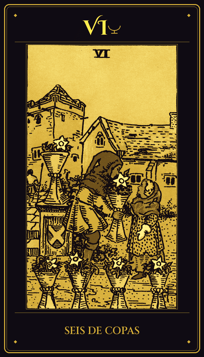 Carta 6 de Copas do baralho Rider-Waite-Smith