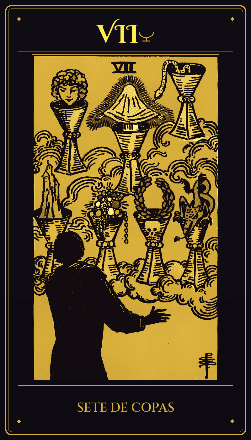 Carta 7 de Copas do baralho Rider-Waite-Smith