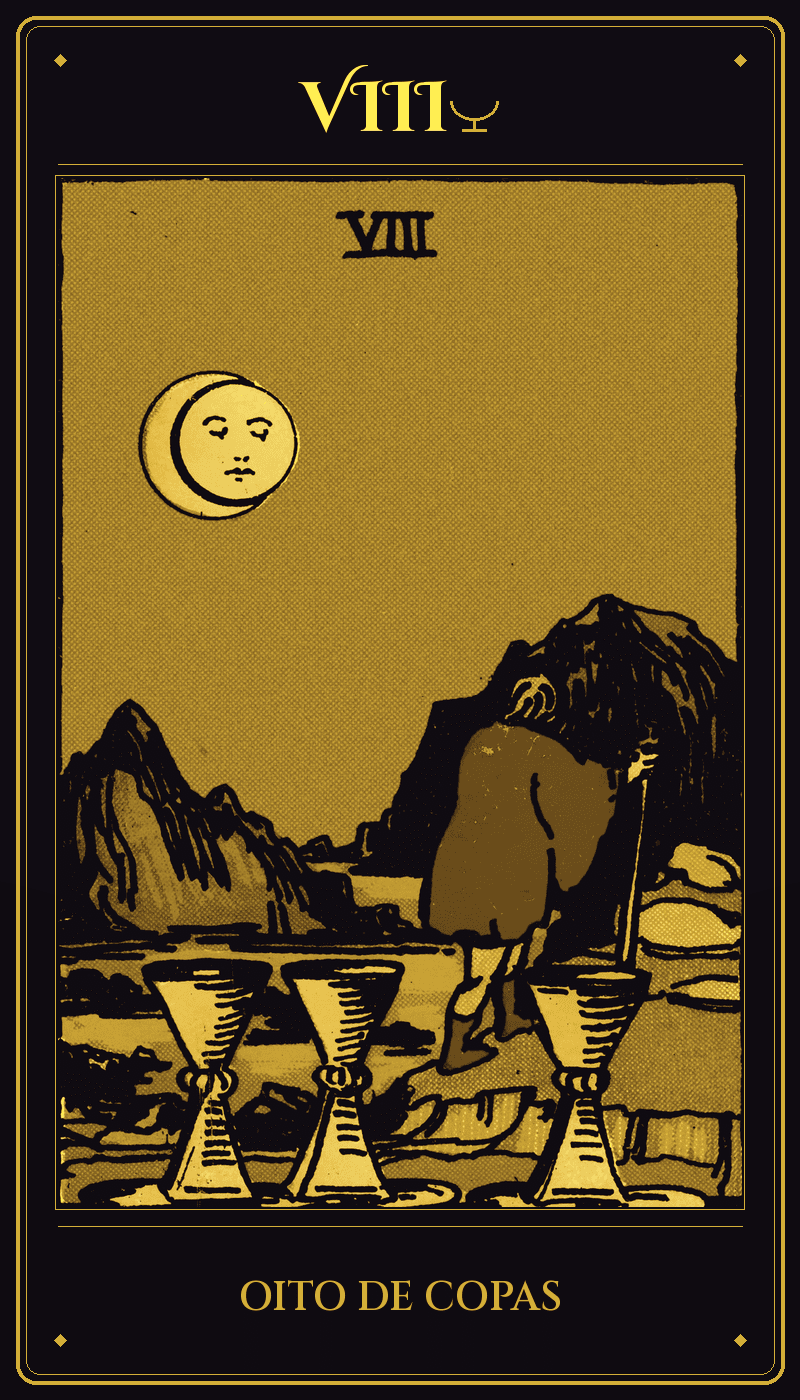 Carta 8 de Copas do baralho Rider-Waite-Smith