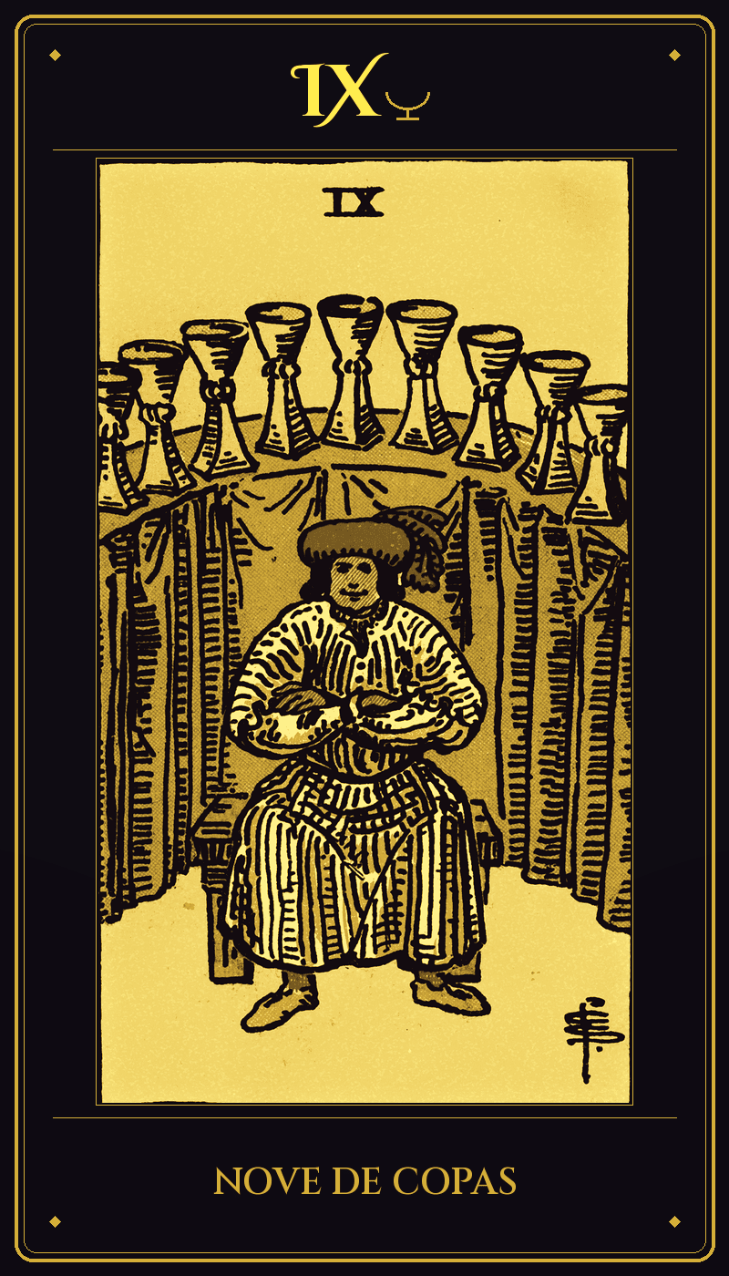 Carta 9 de Copas do baralho Rider-Waite-Smith
