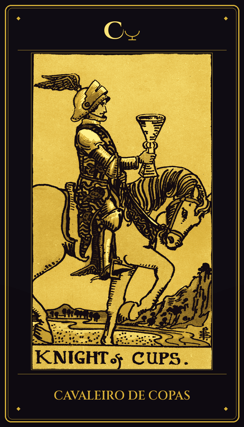 Carta Cavaleiro de Copas do baralho Rider-Waite-Smith