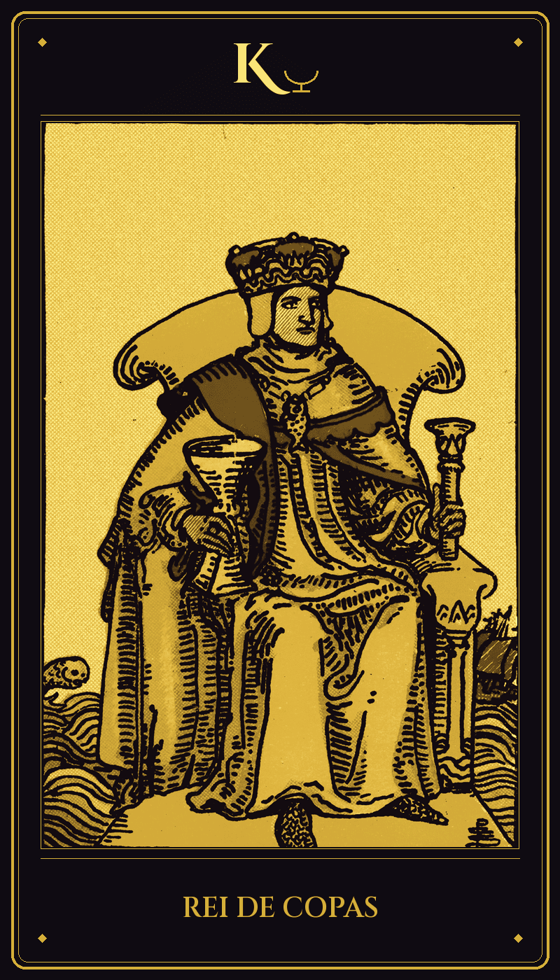 Carta Rei de Copas do baralho Rider-Waite-Smith
