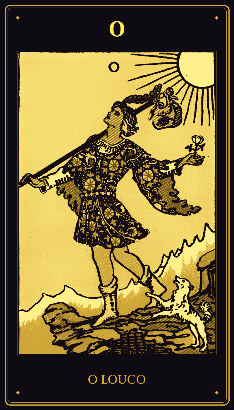 Carta O Louco do baralho Rider-Waite-Smith