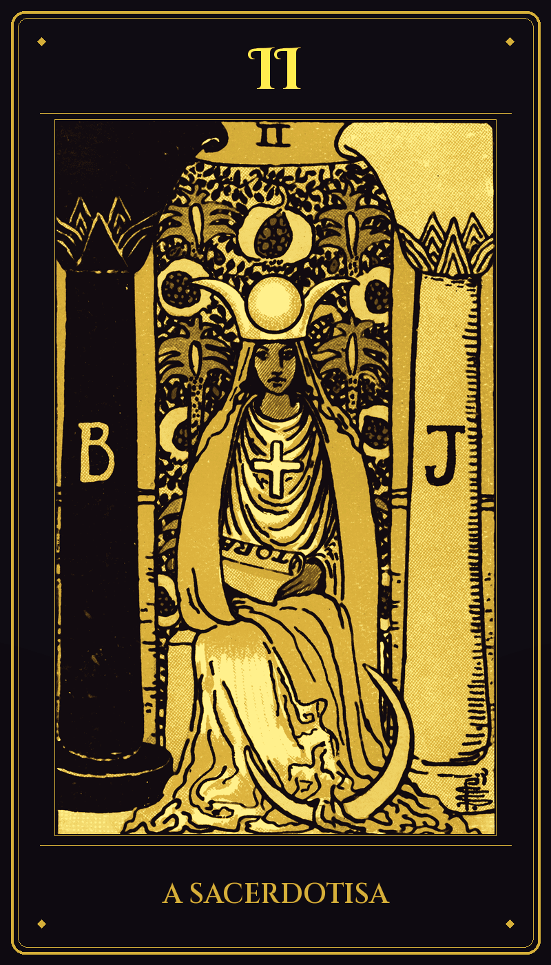 Carta A Sacerdotisa do baralho Rider-Waite-Smith