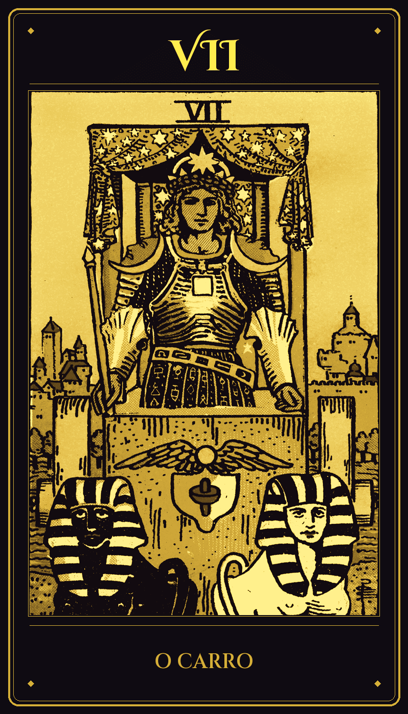 Carta O Carro do baralho Rider-Waite-Smith