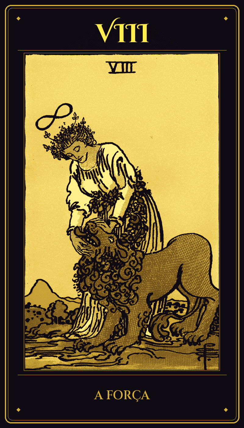 Carta A Força do baralho Rider-Waite-Smith
