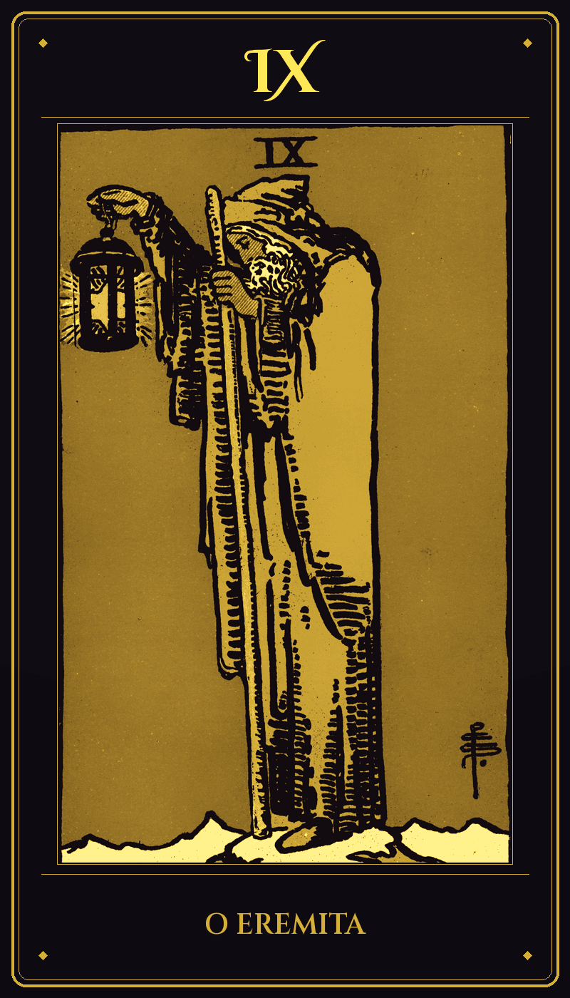 Carta O Eremita do baralho Rider-Waite-Smith