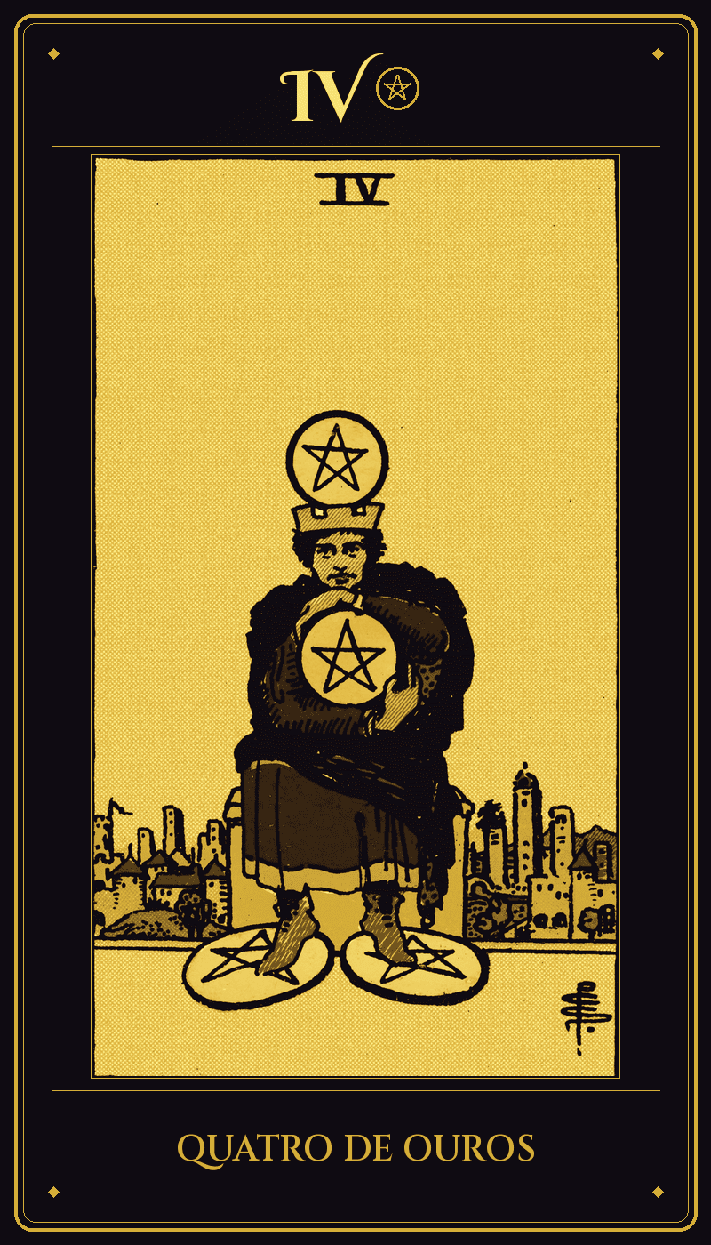 Carta 4 de Ouros do baralho Rider-Waite-Smith