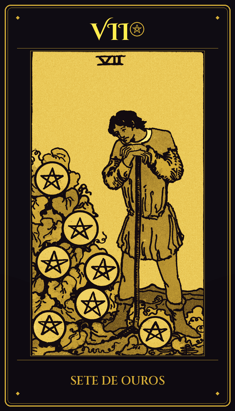Carta 7 de Ouros do baralho Rider-Waite-Smith