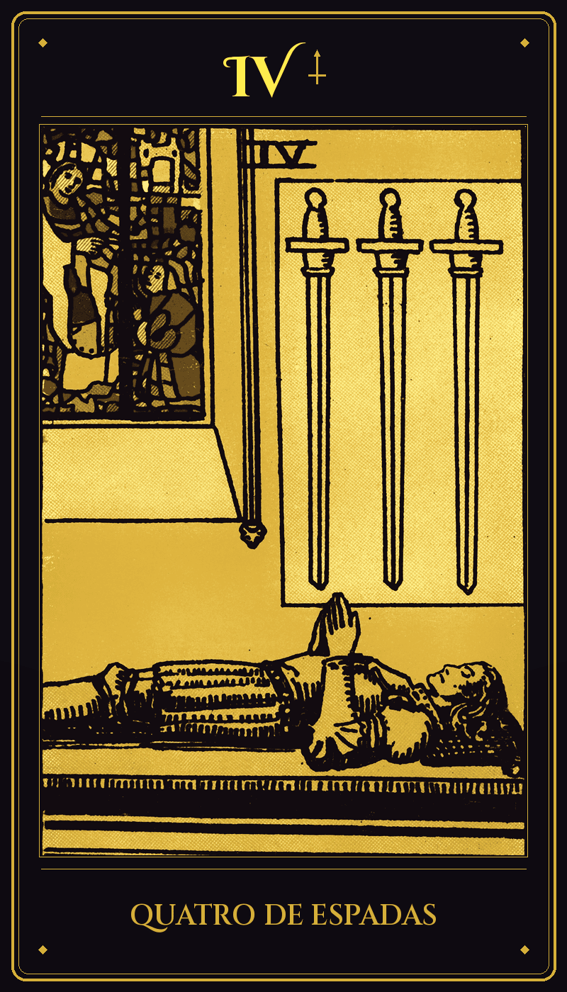 Carta 4 de Espadas do baralho Rider-Waite-Smith