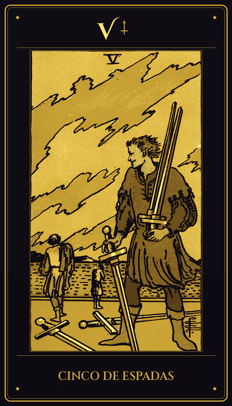 Carta 5 de Espadas do baralho Rider-Waite-Smith