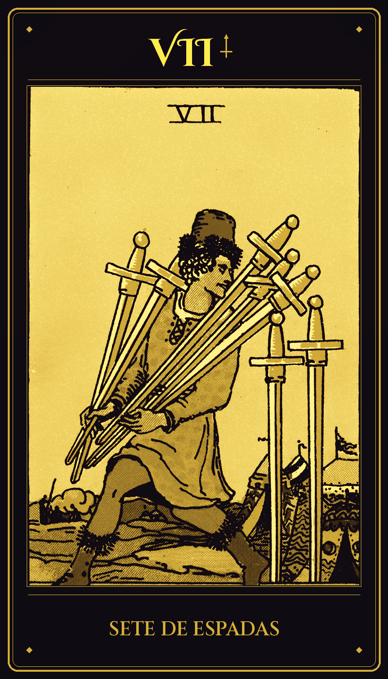 Carta 7 de Espadas do baralho Rider-Waite-Smith