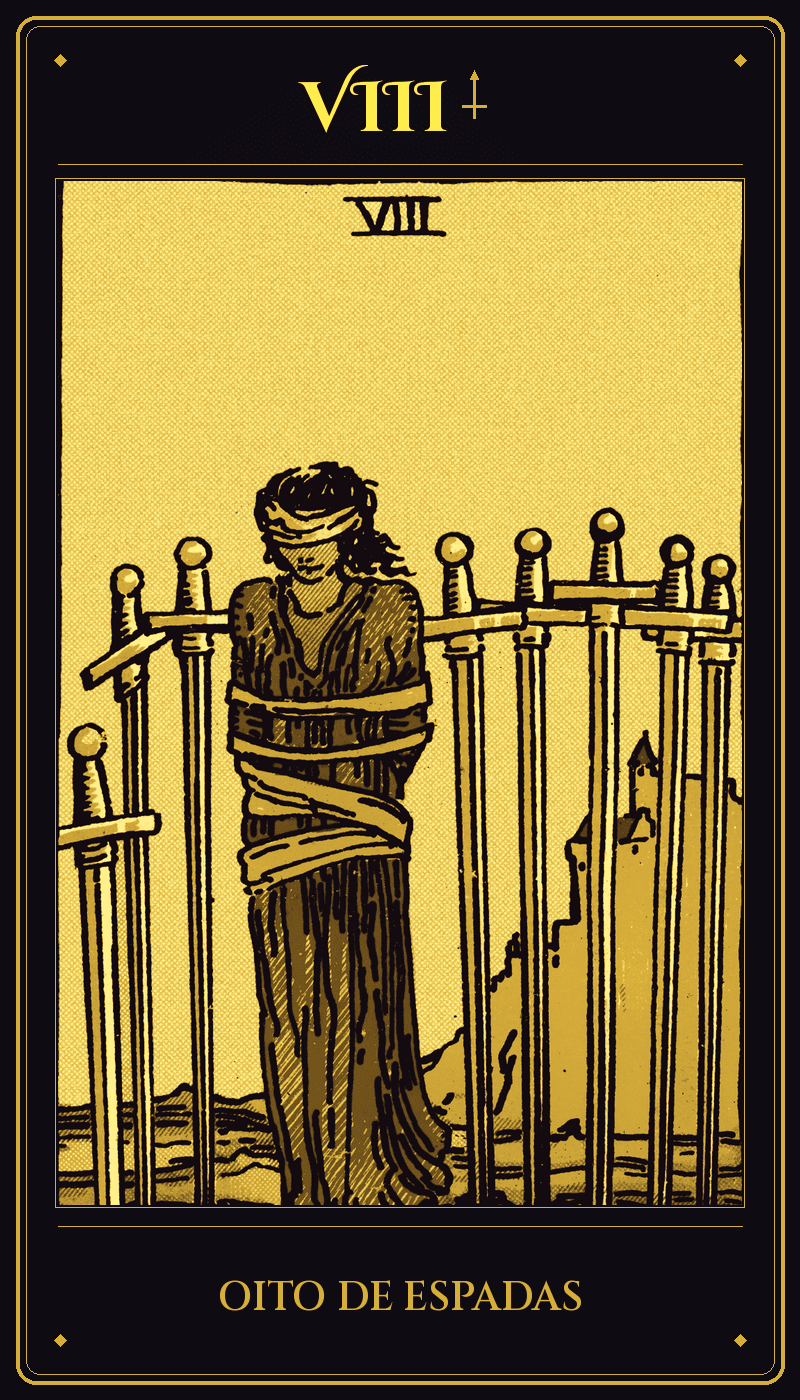 Carta 8 de Espadas do baralho Rider-Waite-Smith