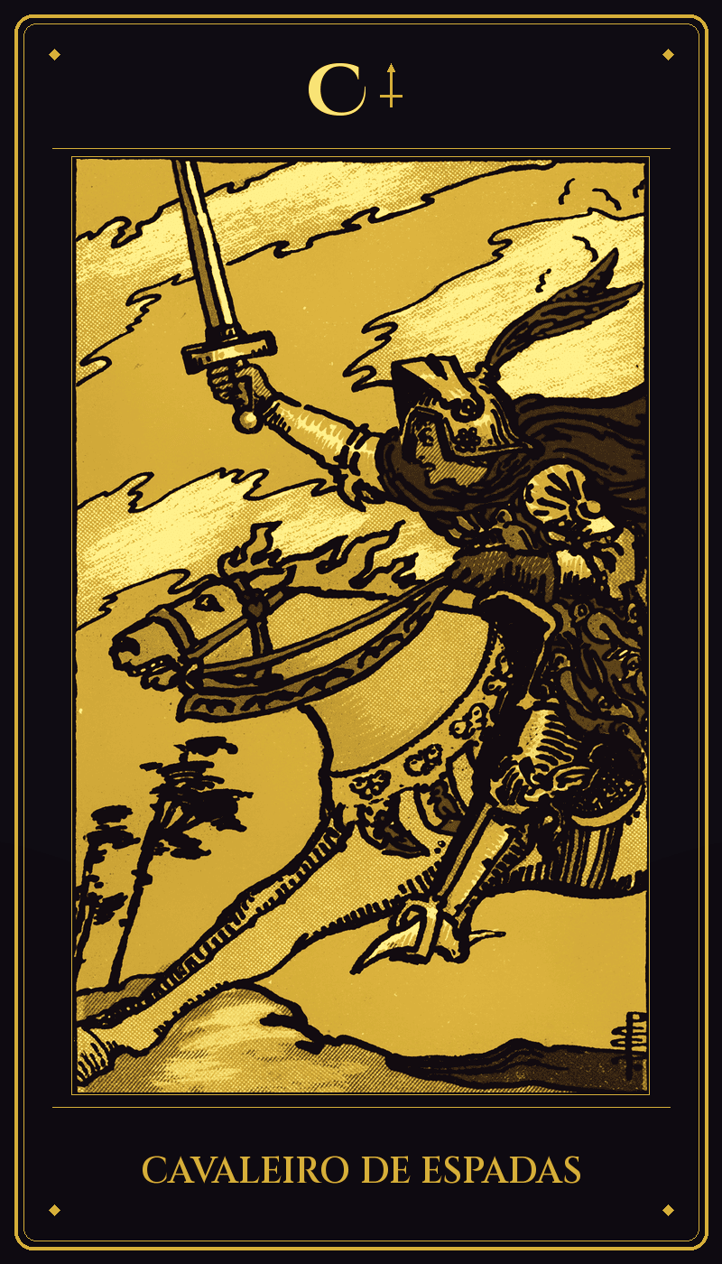 Carta Cavaleiro de Espadas do baralho Rider-Waite-Smith