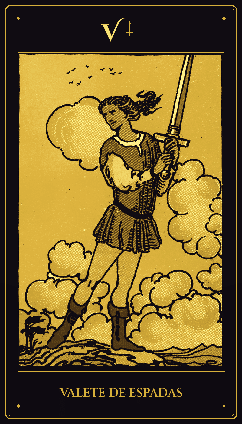 Carta Valete de Espadas do baralho Rider-Waite-Smith