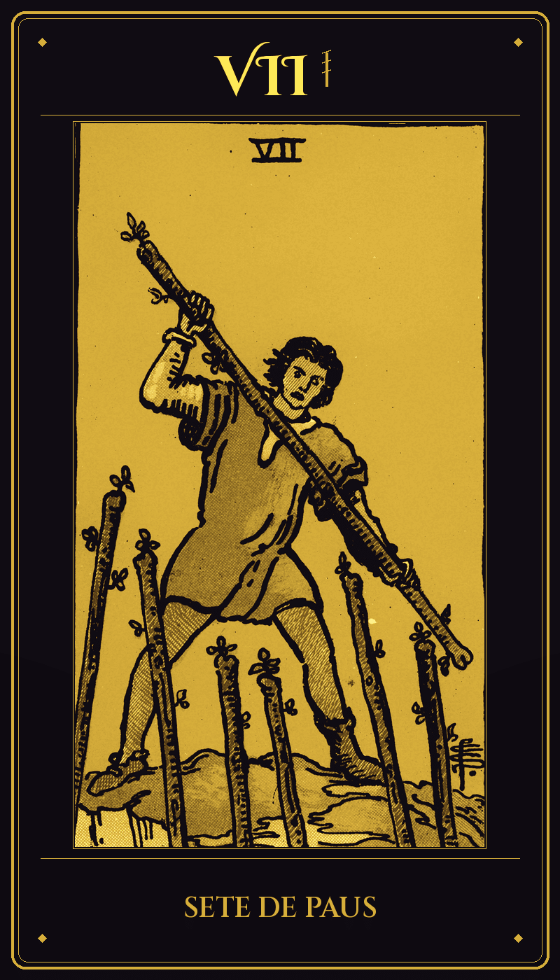 Carta 7 de Paus do baralho Rider-Waite-Smith