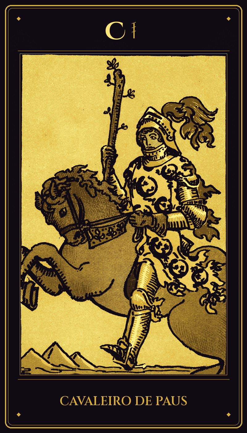 Carta Cavaleiro de Paus do baralho Rider-Waite-Smith