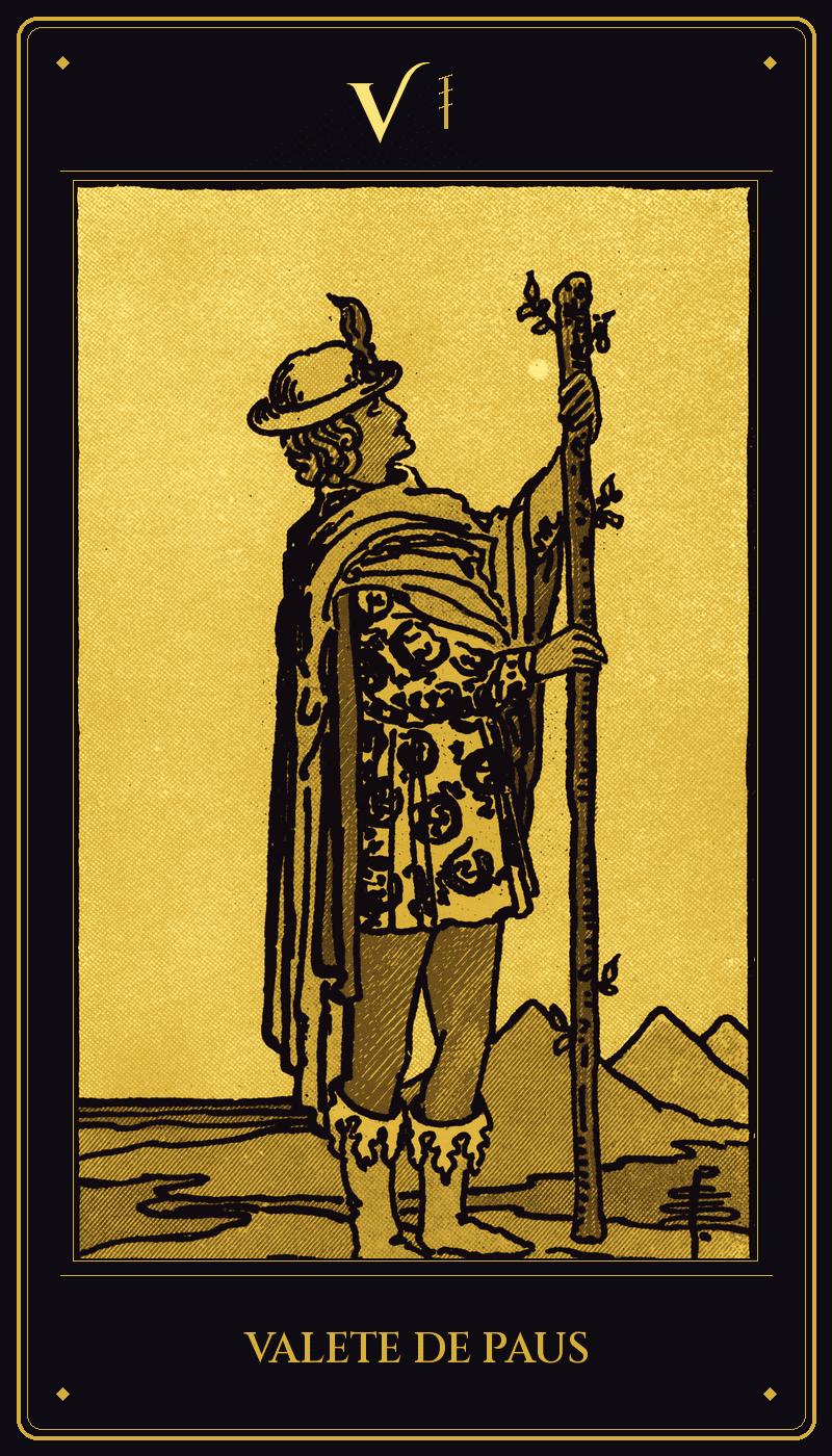 Carta Valete de Paus do baralho Rider-Waite-Smith